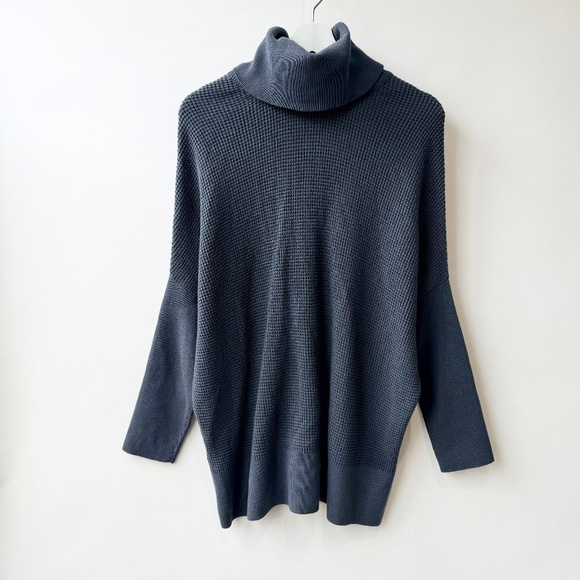 VETTA Sweaters - VETTA Oversized Convertible Cardigan Turtleneck Blue/gray Women’s Size S Q7